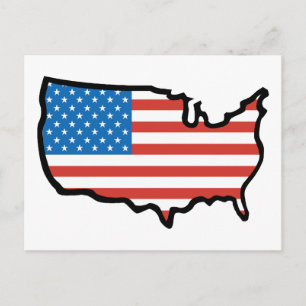 Carte Postale I Love America - États-Unis Drapeau