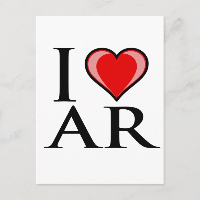 Carte Postale I Love AR - Arkansas (Devant)