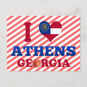 Carte Postale I Love Athens, Géorgie