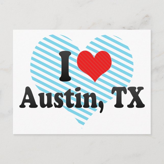 Carte Postale I Love Austin, TX (Devant)