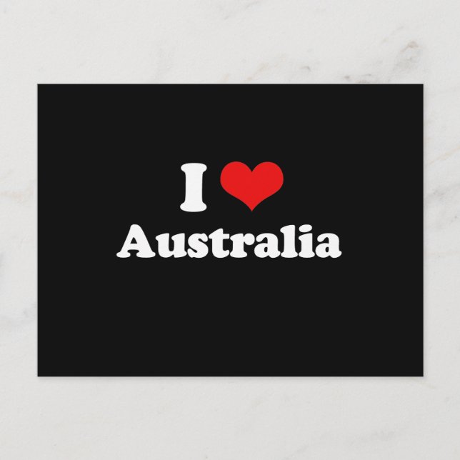 Carte Postale I Love Australia Tshirt (Devant)