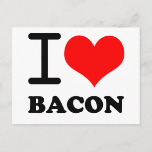 Carte Postale I love bacon