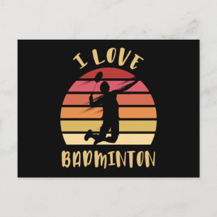 Carte Postale I Love Badminton Jump Smash