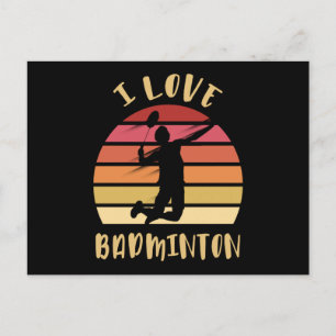 Carte Postale I Love Badminton Jump Smash