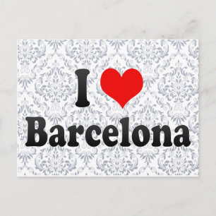 Carte Postale I Love Barcelona, Espagne