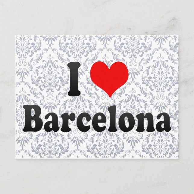 Carte Postale I Love Barcelona, Espagne (Devant)