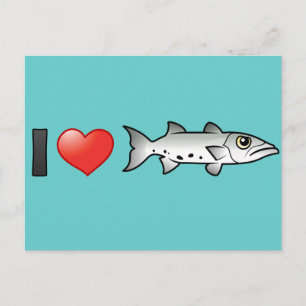 Carte Postale I Love Barracuda