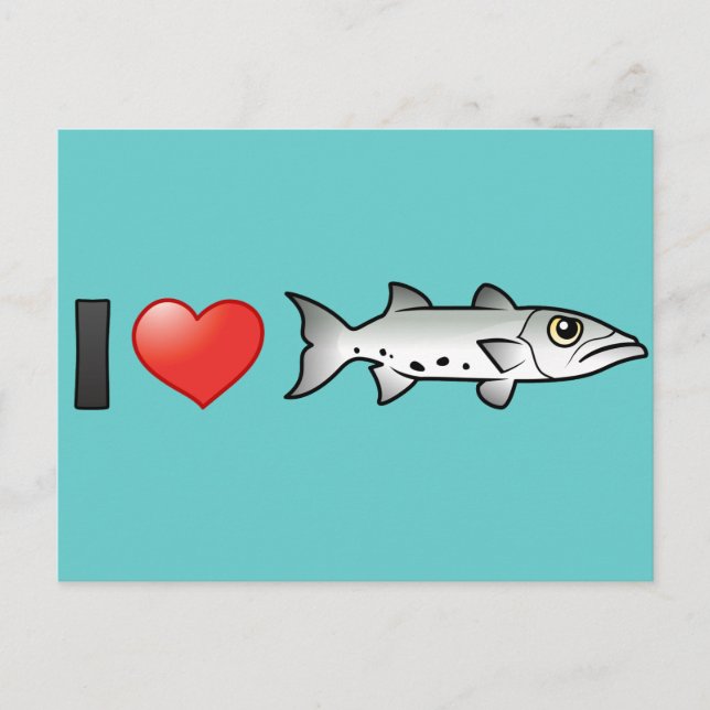 Carte Postale I Love Barracuda (Devant)