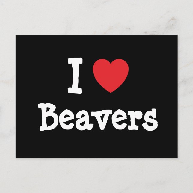 Carte Postale I love Beavers coeur personnalisé (Devant)