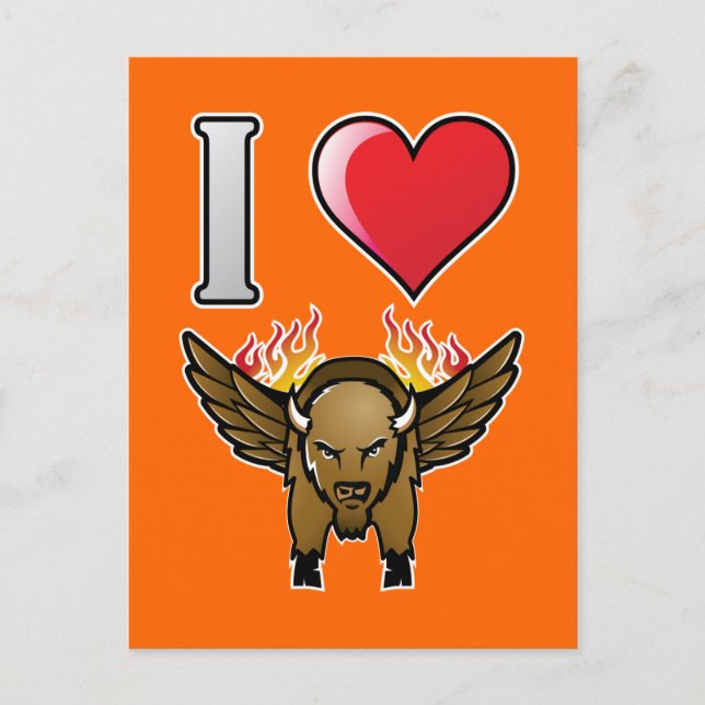 Carte Postale I Love Buffalo Wings (Devant)