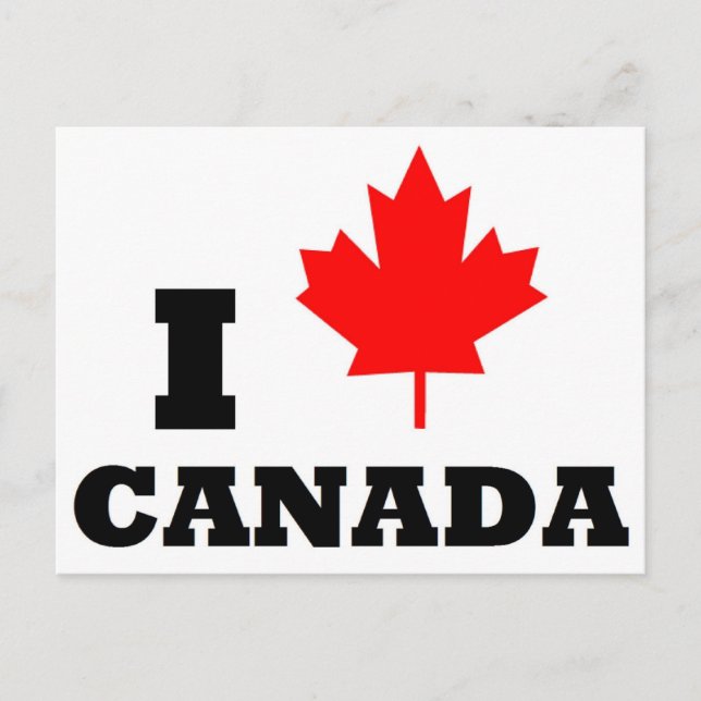 Carte postale I Love Canada (Devant)