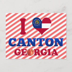Carte Postale I Love Canton, Géorgie