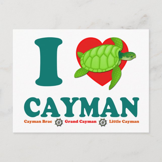 Carte Postale I Love Cayman (Devant)