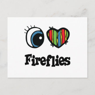 Carte Postale I Love (Coeur) Fireflies