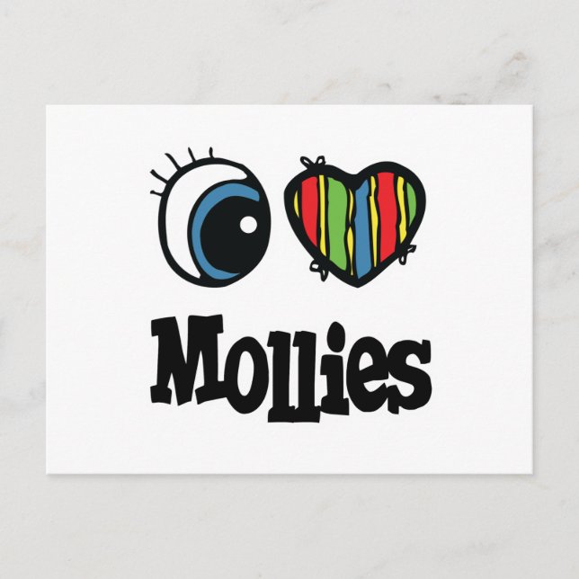 Carte Postale I Love (Coeur) Mollies (Devant)
