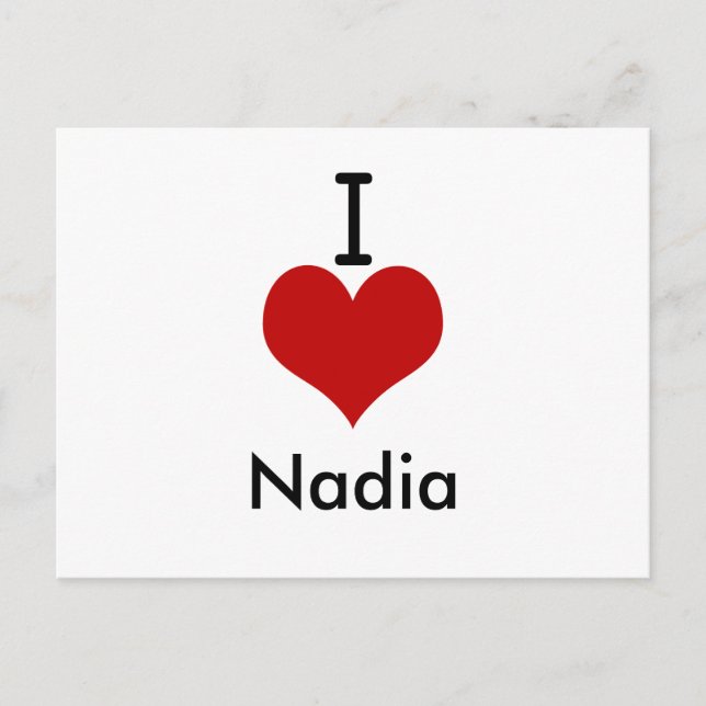 Carte Postale I Love (coeur) Nadia (Devant)