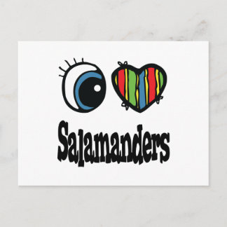 Carte Postale I Love (Coeur) Salamandres