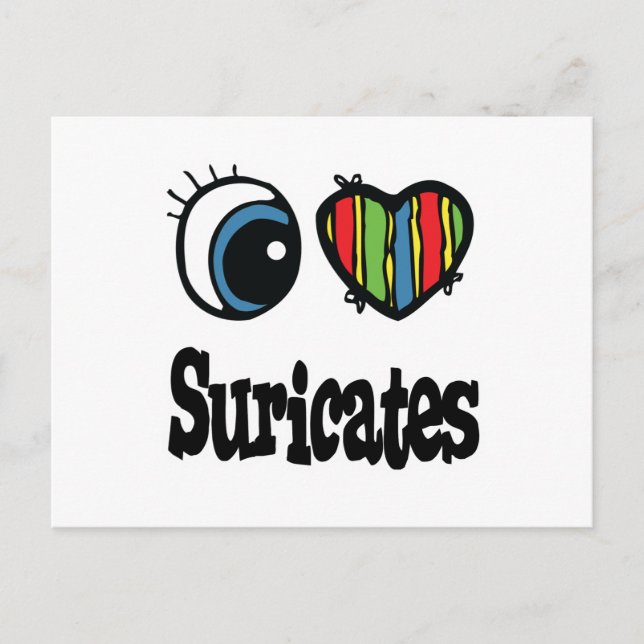 Carte Postale I Love (Coeur) Suricates (Devant)