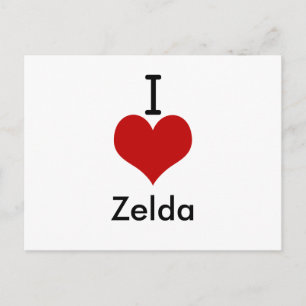 Carte Postale I Love (coeur) Zelda