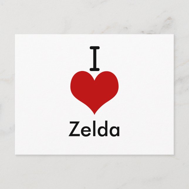 Carte Postale I Love (coeur) Zelda (Devant)