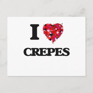 Carte Postale I Love Crepes conception alimentaire