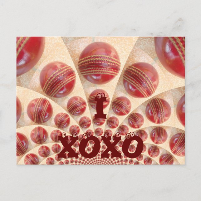 Carte Postale I Love Cricket XOXO Personnaliser Produit (Devant)