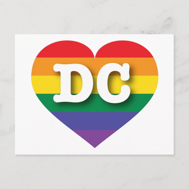 Carte Postale I Love DC Rainbow Heart (Devant)
