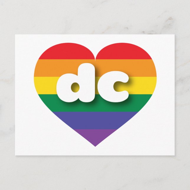 Carte Postale I Love DC Rainbow Heart (Devant)