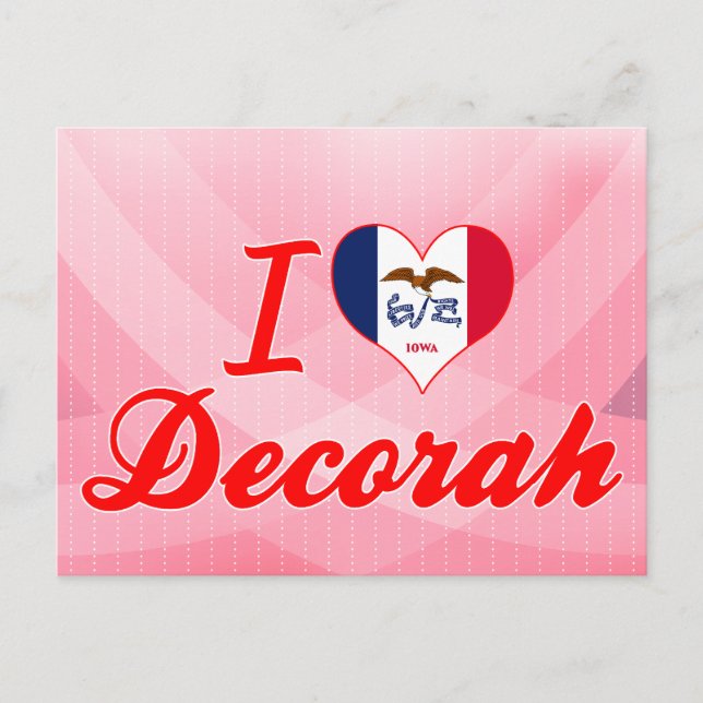 Carte Postale I Love Decorah, Iowa (Devant)