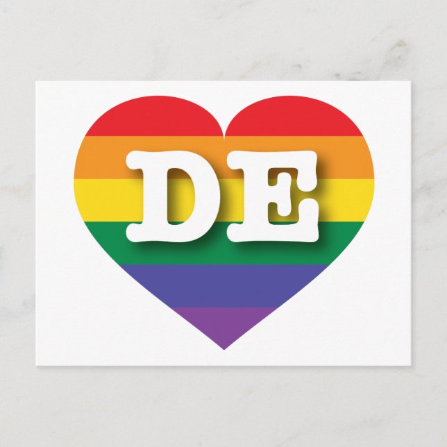 Carte Postale I Love Delaware Rainbow Heart (Devant)