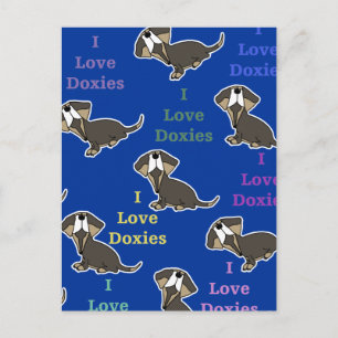 Carte Postale I Love Doxies collage