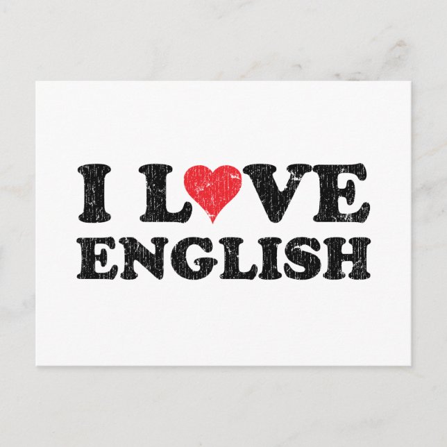 Carte Postale I Love English (Devant)