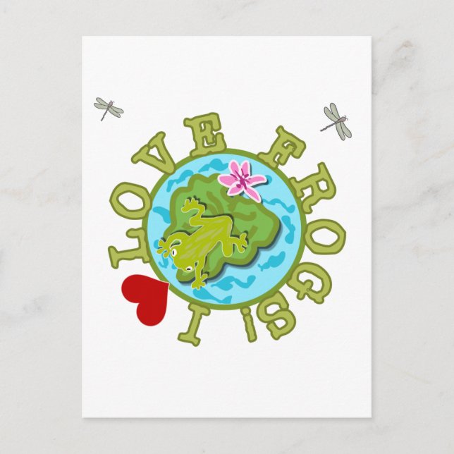 Carte Postale I Love Frogs T-shirts et cadeaux (Devant)