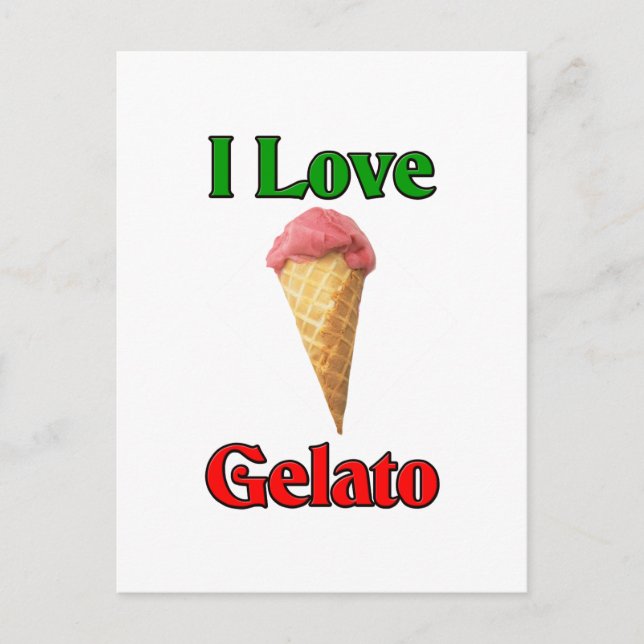 Carte Postale I Love Gelato (Crème Italienne Glace) (Devant)