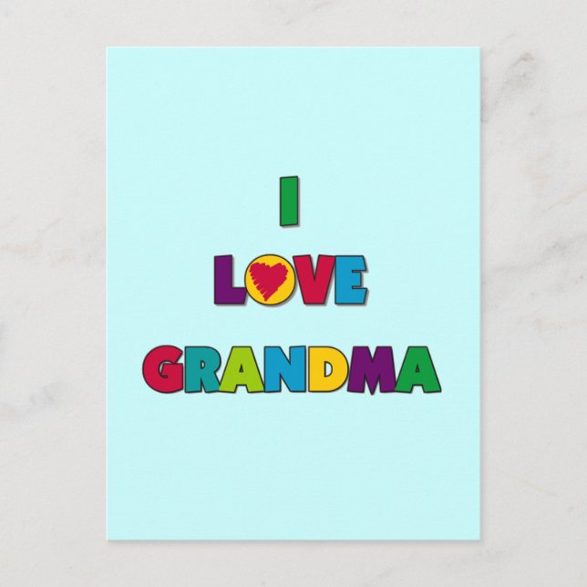 Carte Postale I Love Grandma T-shirts et cadeaux (Devant)
