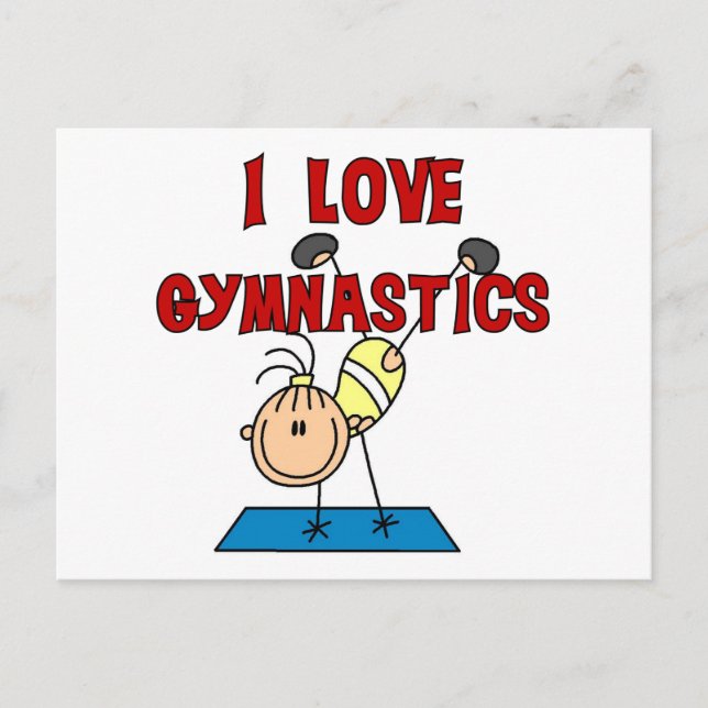 Carte Postale I Love Gymnastique Tshirts et cadeaux (Devant)