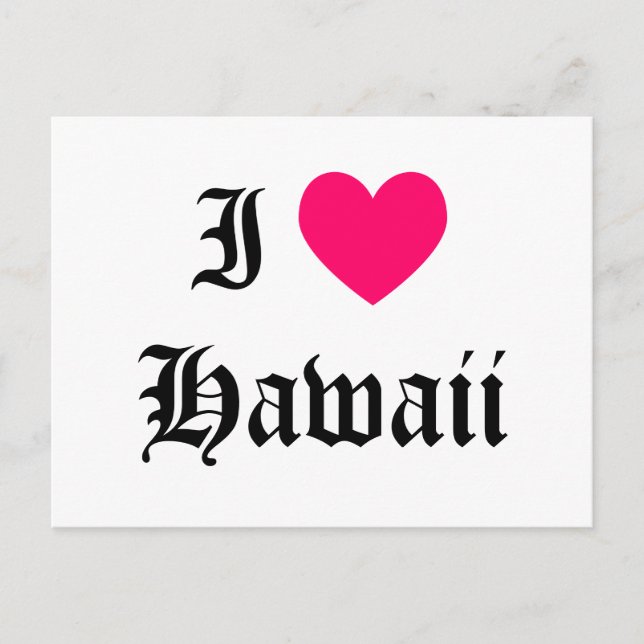 Carte Postale I Love Hawaii (Devant)