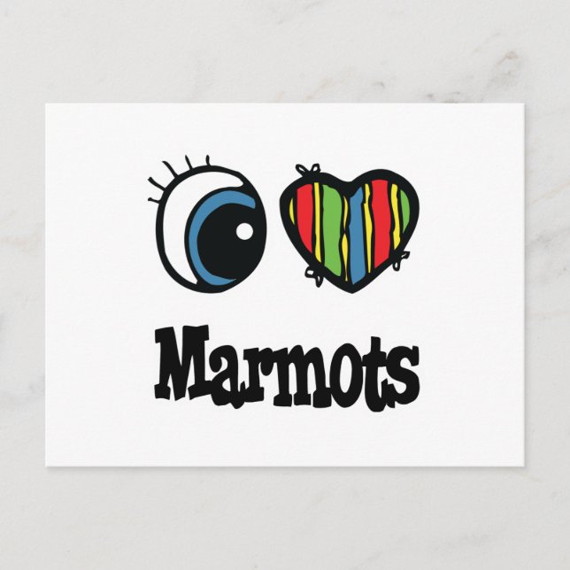 Carte Postale I Love (Heart Marmottes) (Devant)
