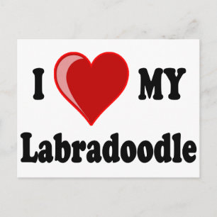 Carte Postale I Love (Heart) My Labradoodle Dog