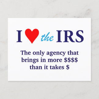 Carte Postale I Love Heart the IRS