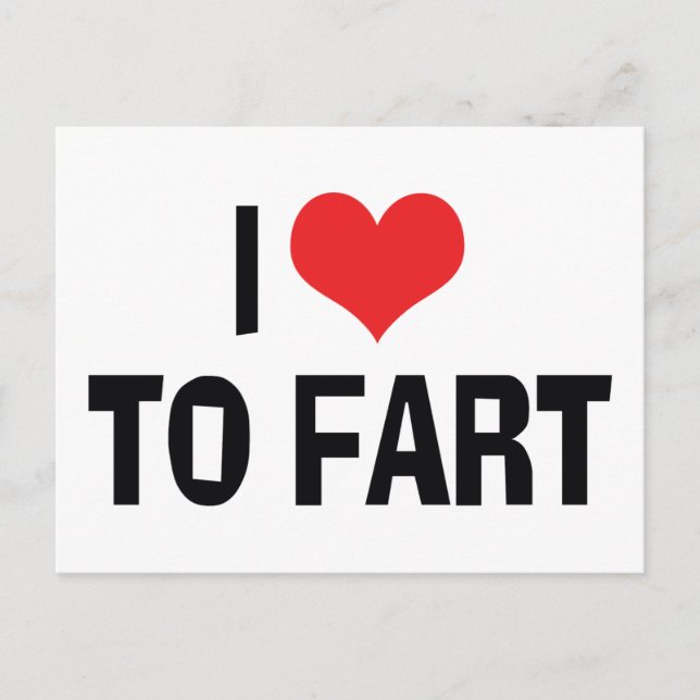 Carte Postale I Love Heart To Fart - Drôle Humour (Devant)
