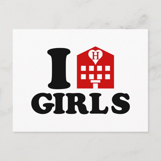 Carte Postale I Love Hotel Girls (Devant)