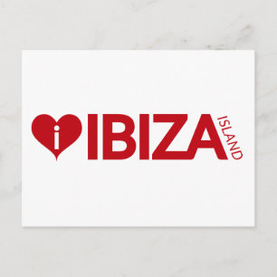 Carte Postale i Love Ibiza Island Original Authentic souvenirs
