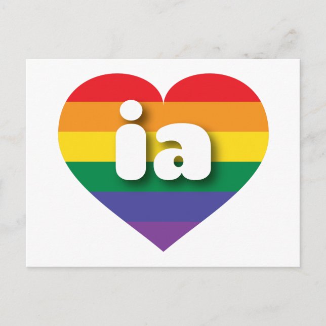 Carte Postale I Love Iowa Rainbow Heart (Devant)