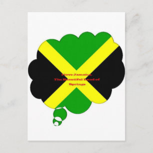 Carte Postale I Love Jamaica Text on Flag Art Print