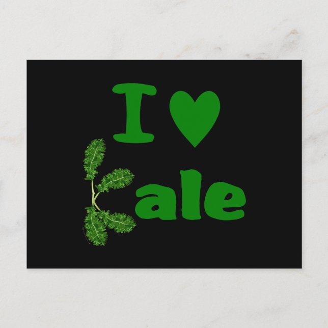 Carte Postale I Love Kale (I Heart Kale) Légumes/jardinier (Devant)