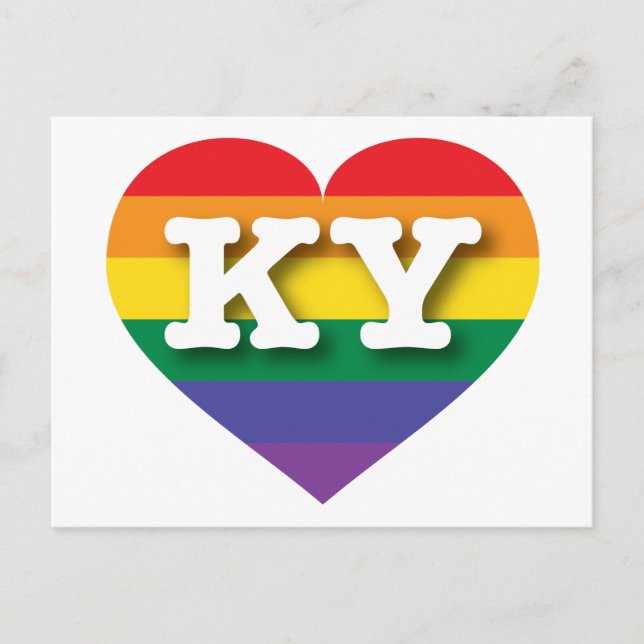 Carte Postale I Love Kentucky Rainbow Heart (Devant)
