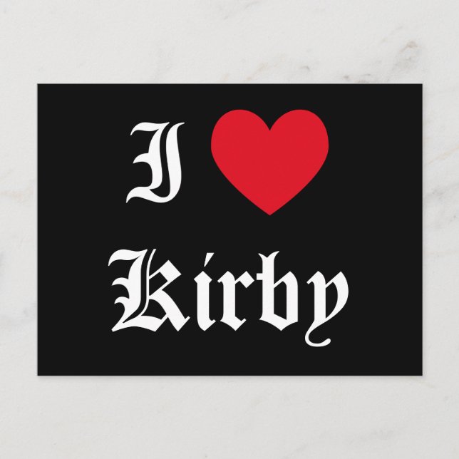 Carte Postale I Love Kirby (Devant)