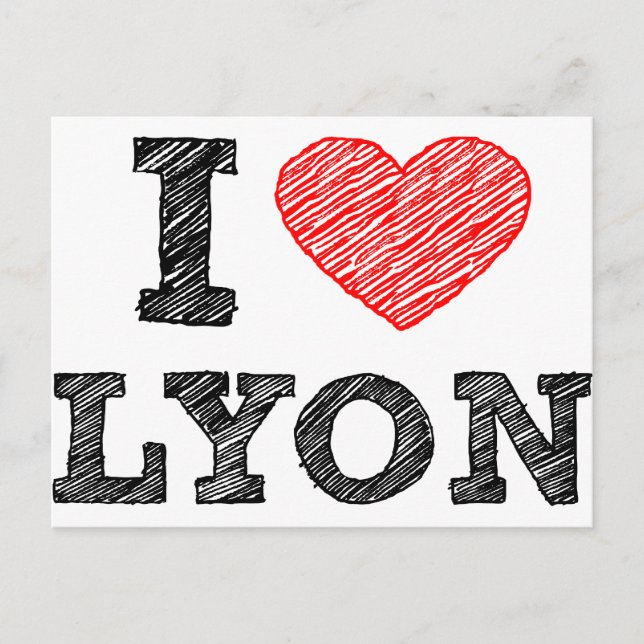 Carte Postale I Love Lyon (Devant)