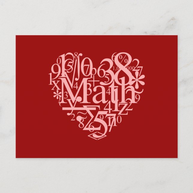 Carte postale I Love Math (Devant)